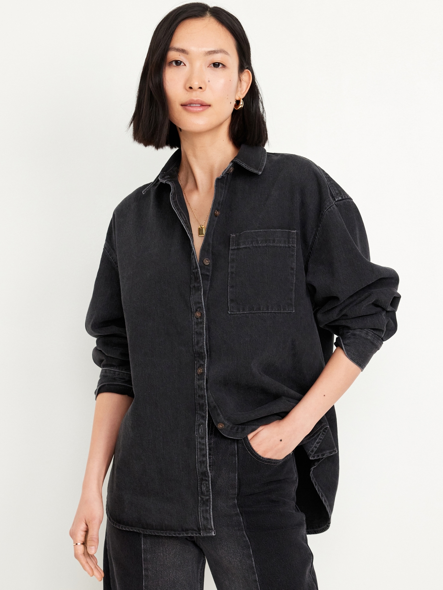 Dressy denim shirt hotsell