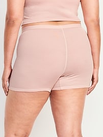 View large product image 8 of 8. High-Waisted Ribbed Boyshort Briefs -- 3-inch inseam