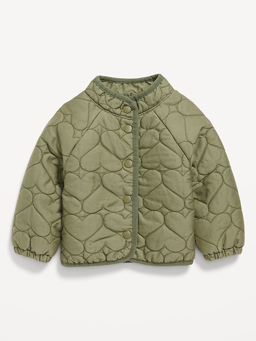 View large product image 1 of 2. Mock-Neck Quilted Snap-Button Jacket for Baby