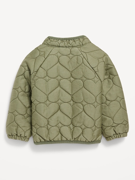 View large product image 2 of 2. Mock-Neck Quilted Snap-Button Jacket for Baby