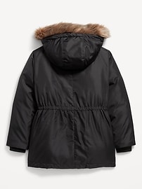 View large product image 3 of 3. Water-Resistant Sherpa-Lined Hooded Parka Coat for Girls