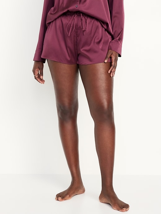 Image number 5 showing, Satin Pajama Shorts