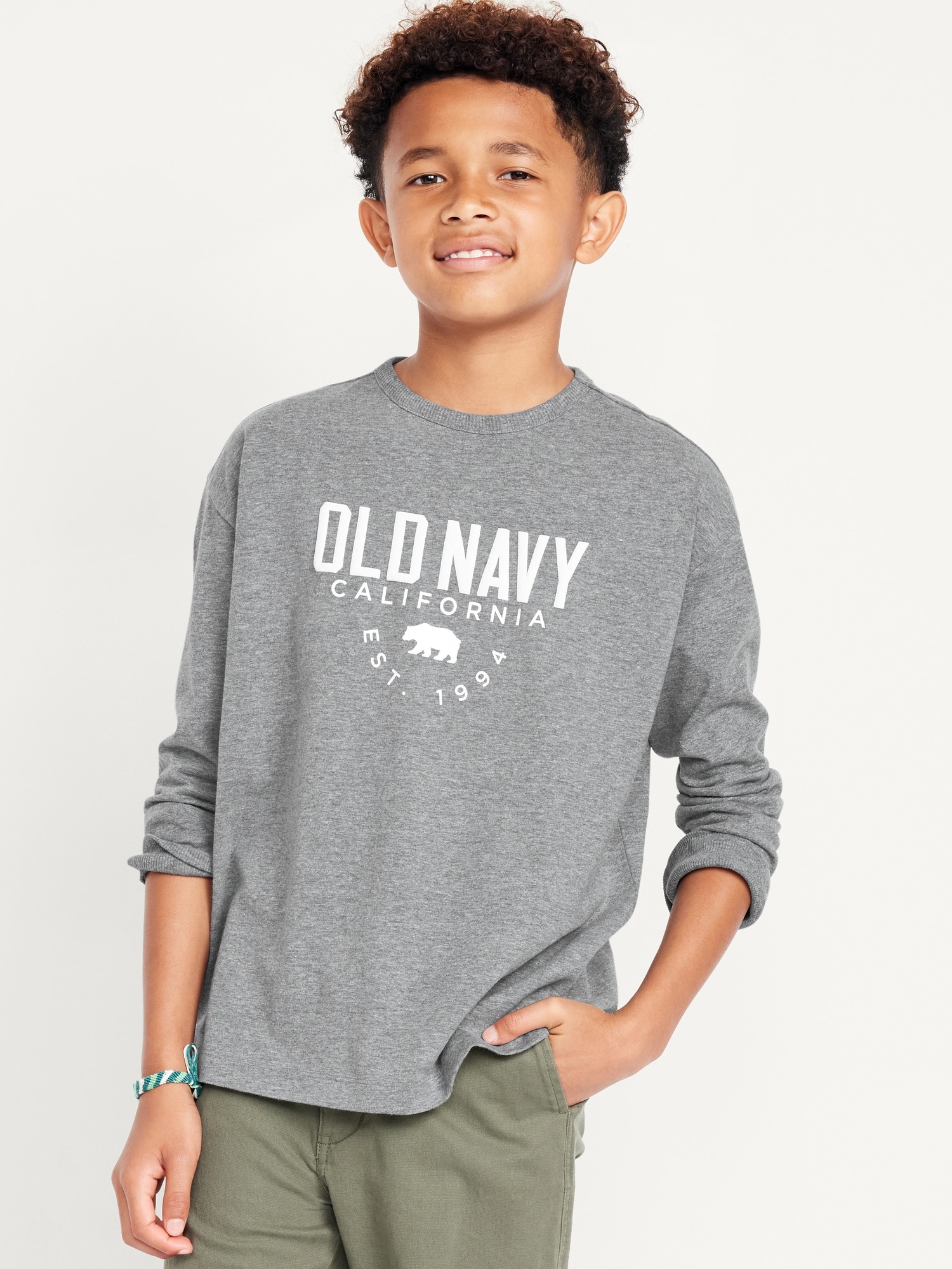 Long-Sleeve Logo-Graphic T-Shirt for Boys