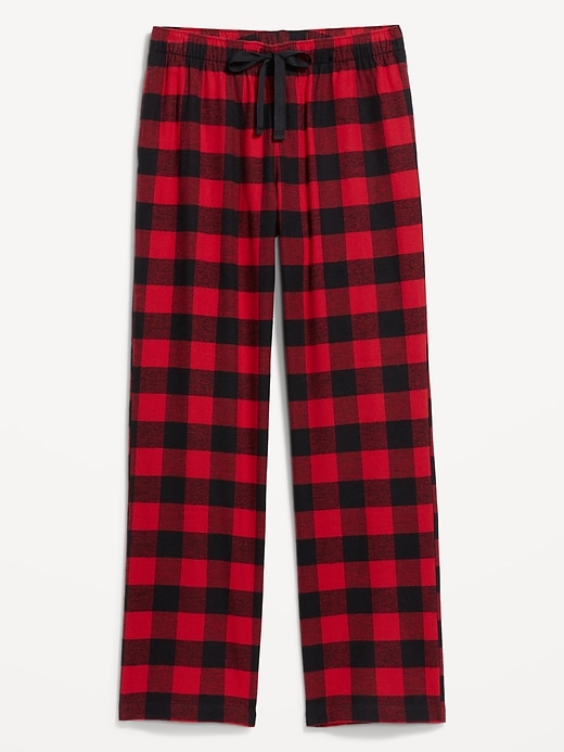 Image number 4 showing, Mid-Rise Flannel Pajama Pants for Women