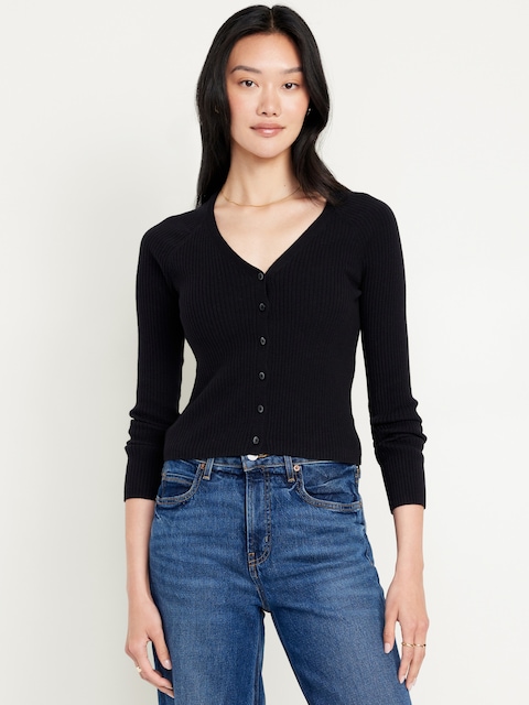 SoSoft Lite Cropped Ribbed Cardigan Sweater
