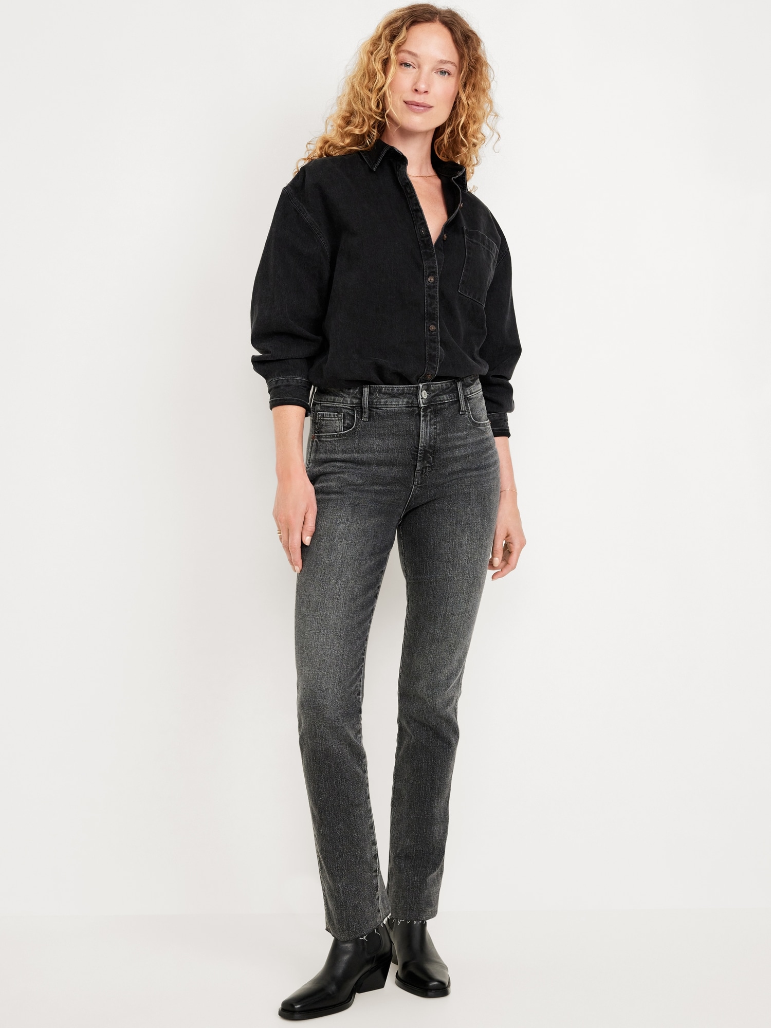 High-Waisted Vintage Slim Jeans