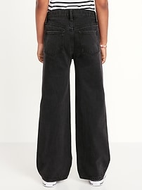 Image number 2 showing, High-Waisted Baggy Two-Tone Wide-Leg Jeans for Girls