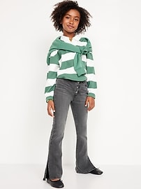 View large product image 3 of 4. High-Waisted Button-Fly Flare Jeans for Girls