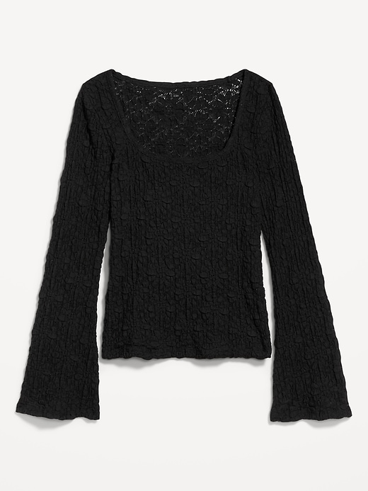 Image number 4 showing, Textured Lace Scoop-Neck Top