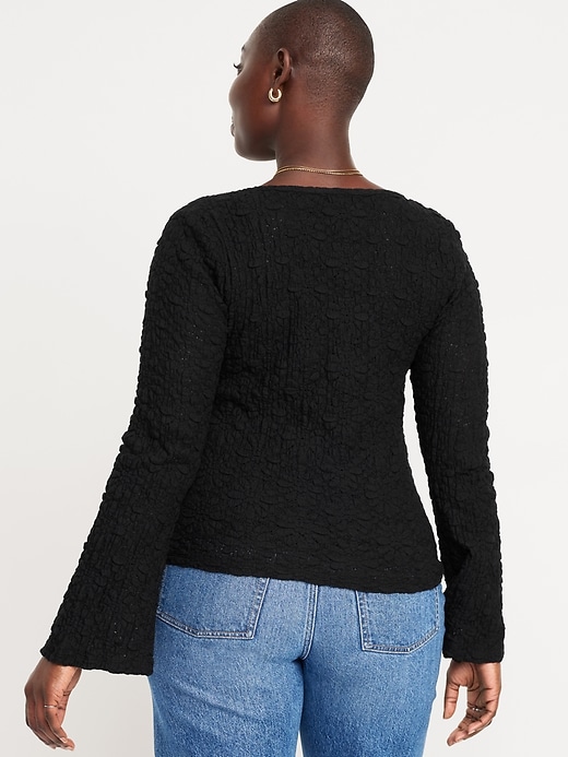 Image number 6 showing, Textured Lace Scoop-Neck Top