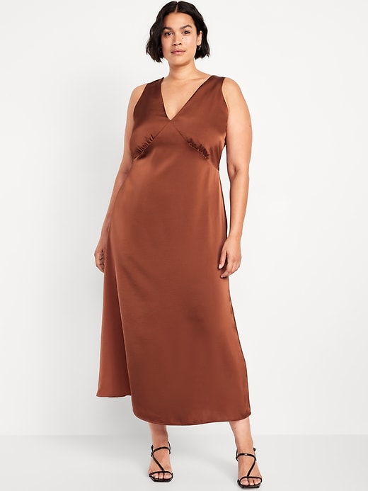 Image number 6 showing, Sleeveless Satin Midi Slip Dress