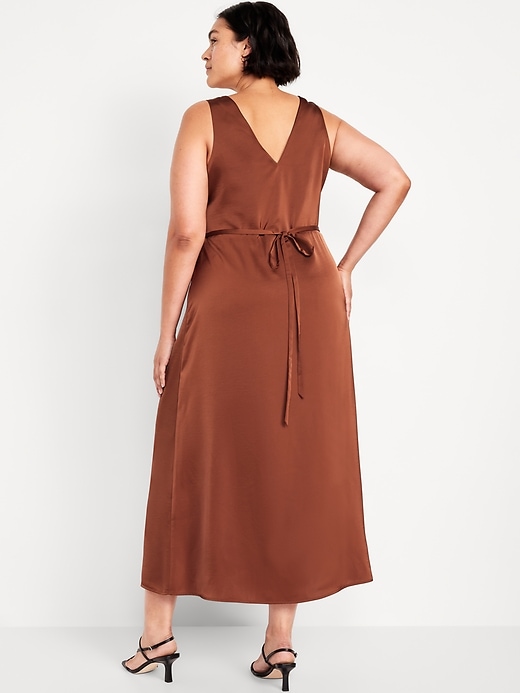 Image number 7 showing, Sleeveless Satin Midi Slip Dress