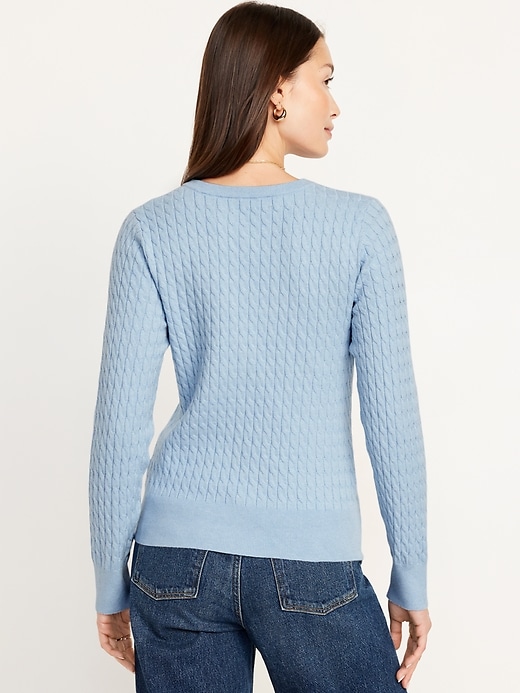 Image number 7 showing, SoSoft Crew-Neck Cable Sweater