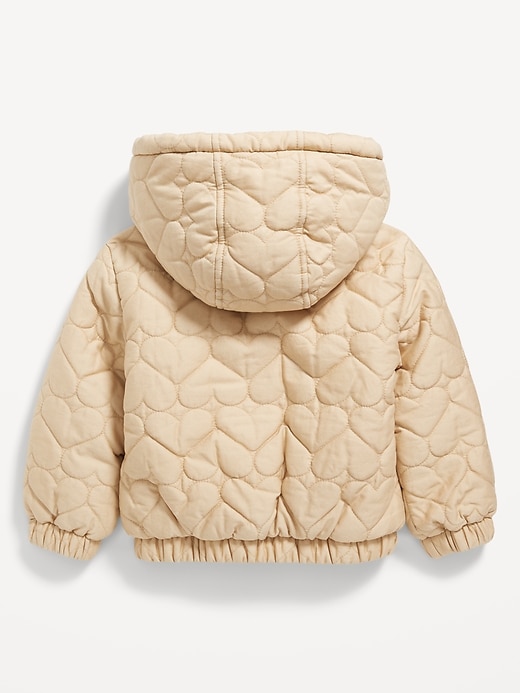 View large product image 2 of 2. Sherpa-Trim Quilted Jacket for Toddler Girls