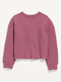 View large product image 3 of 3. Long-Sleeve Thermal-Knit Henley Top for Girls