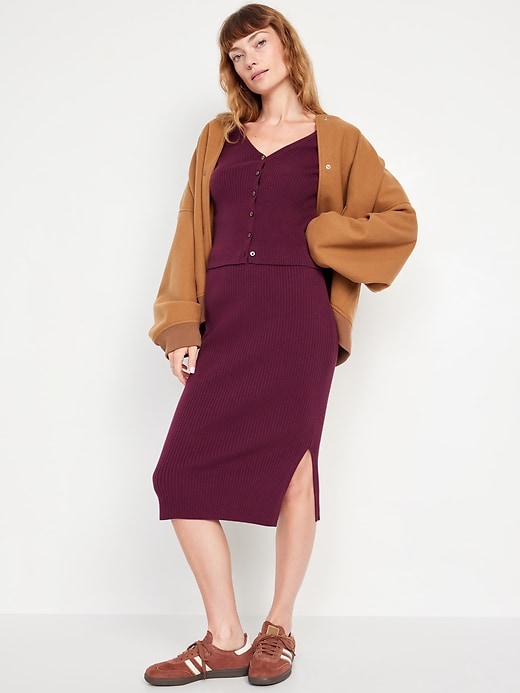 Image number 3 showing, High-Waisted SoSoft Ribbed Midi Skirt