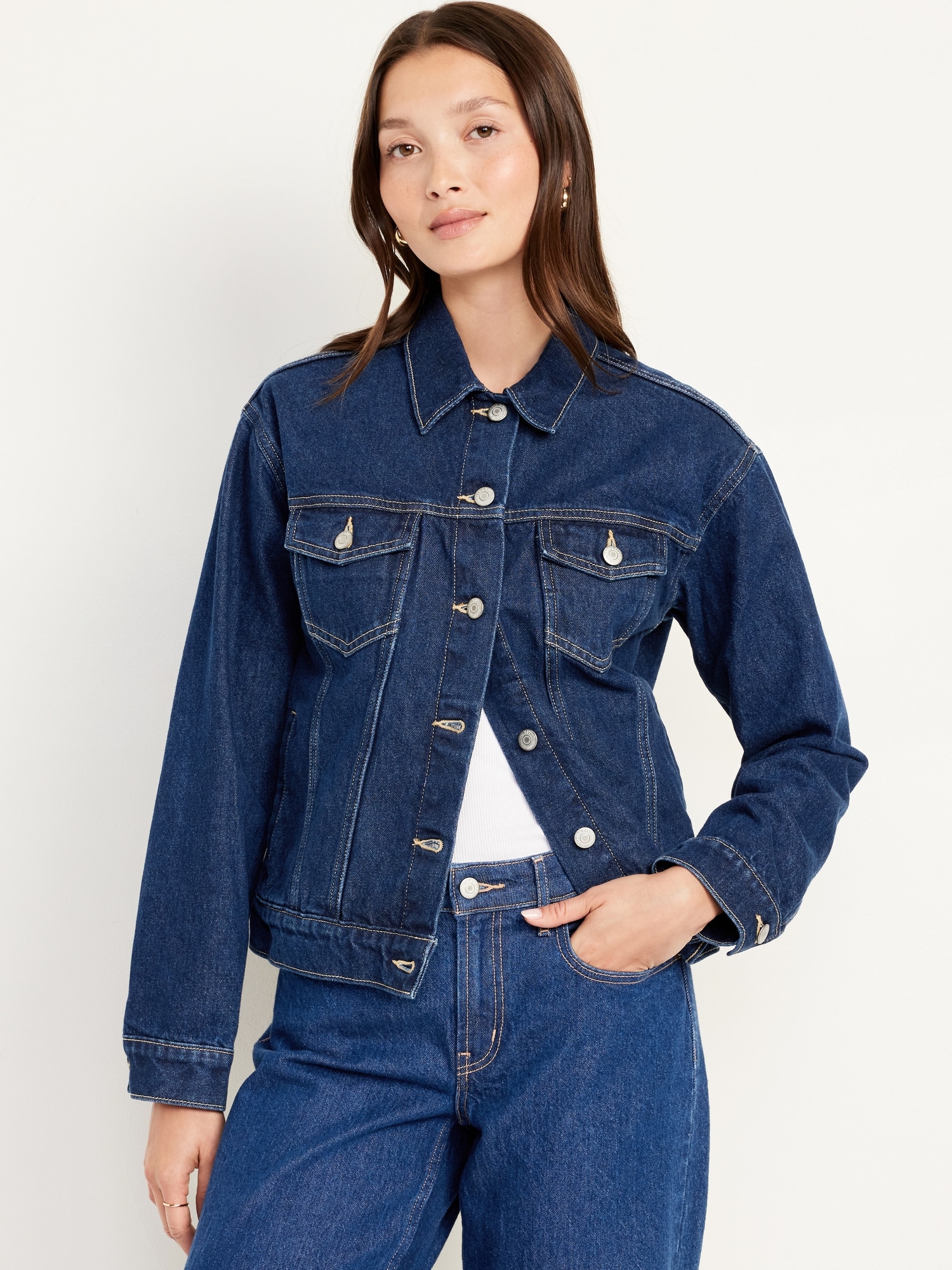 Old navy womens blue jean jacket best sale