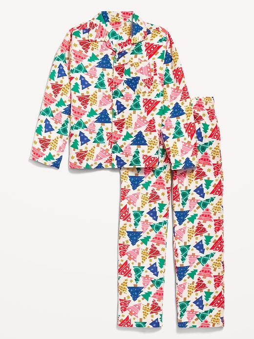 View large product image 2 of 4. Gender-Neutral Printed Button-Front Pajama Set for Kids