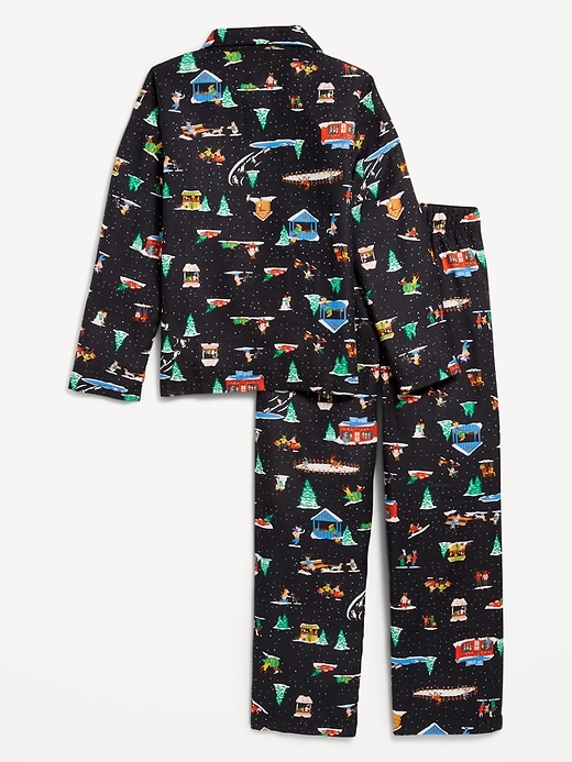 Image number 3 showing, Gender-Neutral Printed Button-Front Pajama Set for Kids
