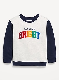 View large product image 3 of 3. Oversized Crew-Neck Embroidered Sweatshirt for Toddler Boys