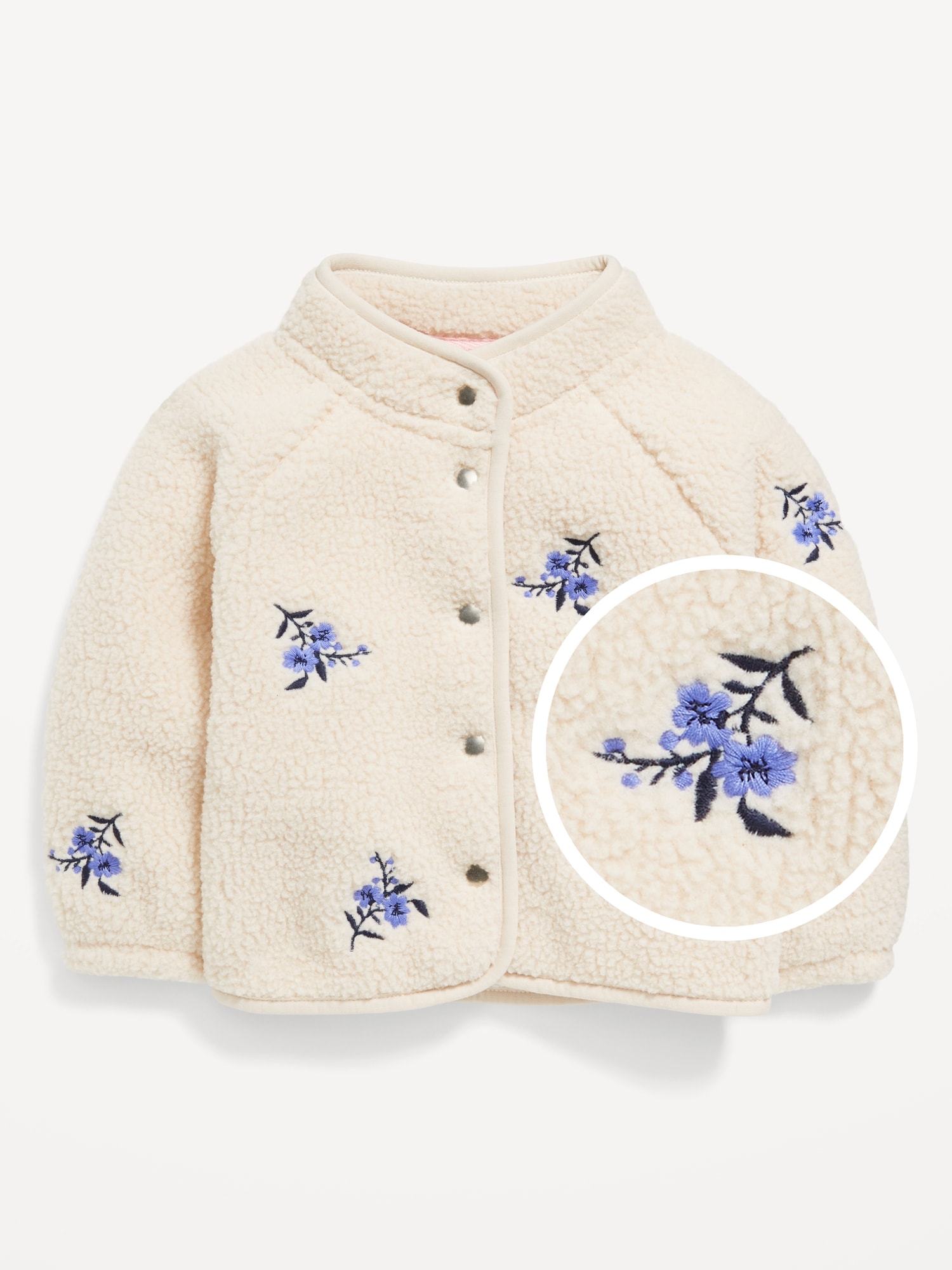 Mock-Neck Sherpa Snap-Button Jacket for Baby