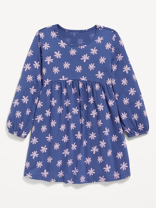 View large product image 1 of 1. Printed Jersey-Knit Long-Sleeve Dress for Toddler Girls