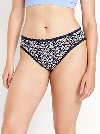 View large product image 5 of 8. High-Waisted Lace-Trim Bikini Underwear