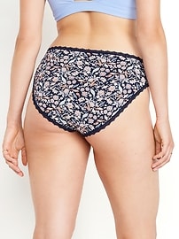 View large product image 6 of 8. High-Waisted Lace-Trim Bikini Underwear