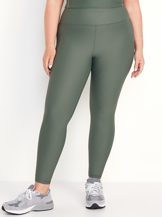 Image number 6 showing, High-Waisted PowerSoft Ribbed Leggings