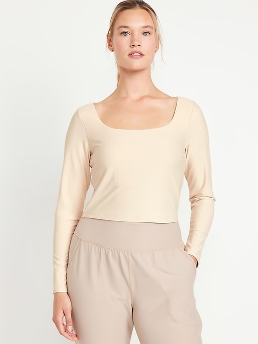 Image number 5 showing, PowerSoft Long-Sleeve Crop Support Top