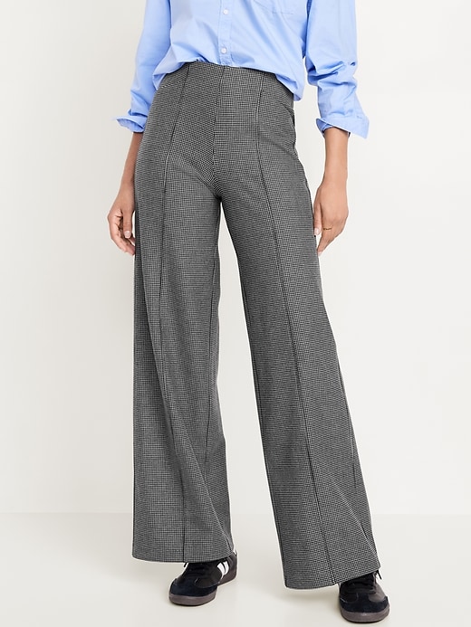 Image number 1 showing, High-Waisted Pull-On Pixie Wide Leg Pants