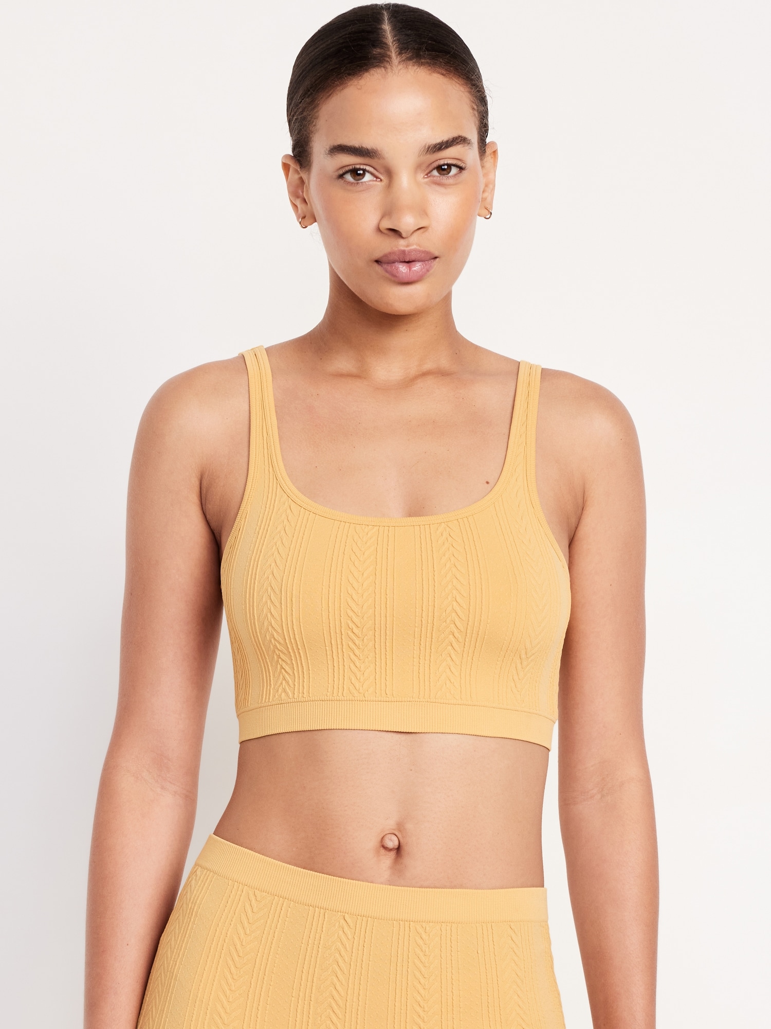 Seamless Cable-Knit Bralette