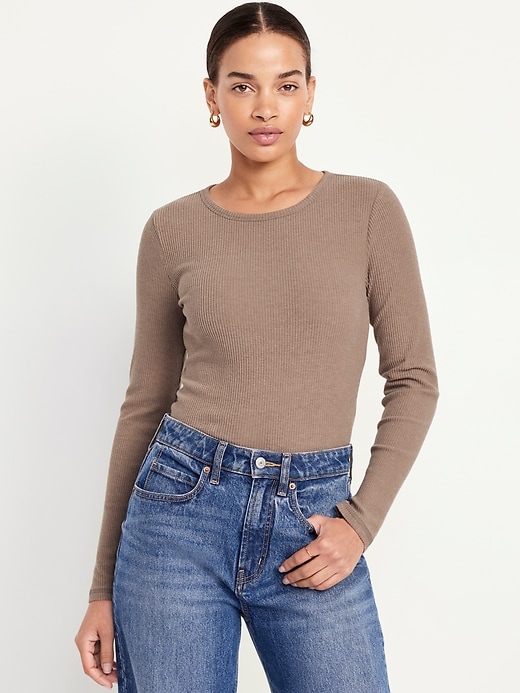 Image number 1 showing, Plush-Knit Long-Sleeve T-Shirt