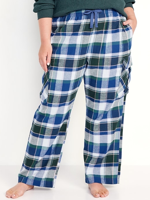 Image number 7 showing, High-Waisted Flannel Cargo Pants