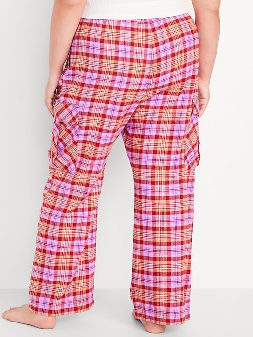 Image number 8 showing, High-Waisted Flannel Cargo Pants