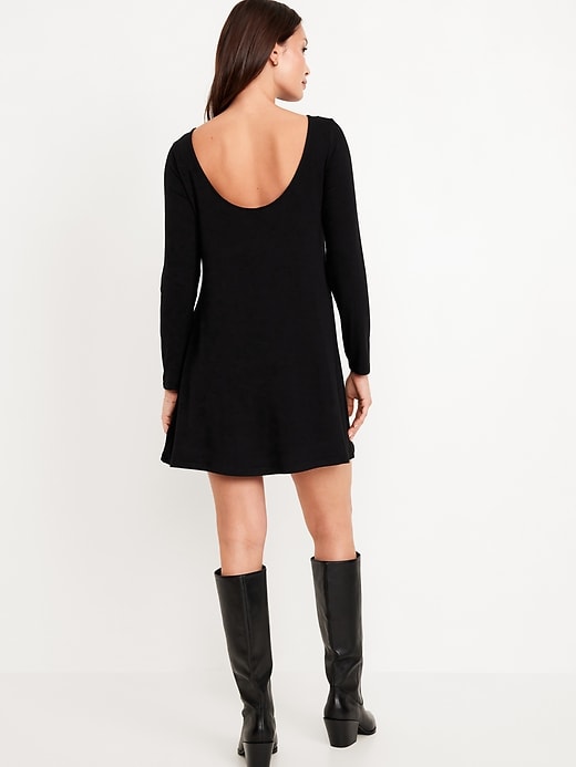 Image number 8 showing, Long-Sleeve Mini Swing Dress