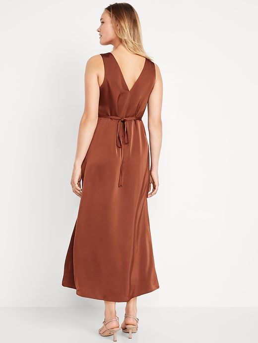 Image number 5 showing, Sleeveless Satin Midi Slip Dress