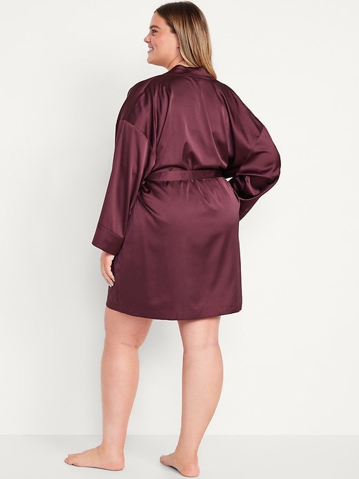 Image number 8 showing, Satin Pajama Robe