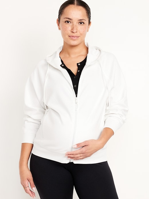 Image number 1 showing, Maternity Dynamic Fleece Full-Zip Hoodie