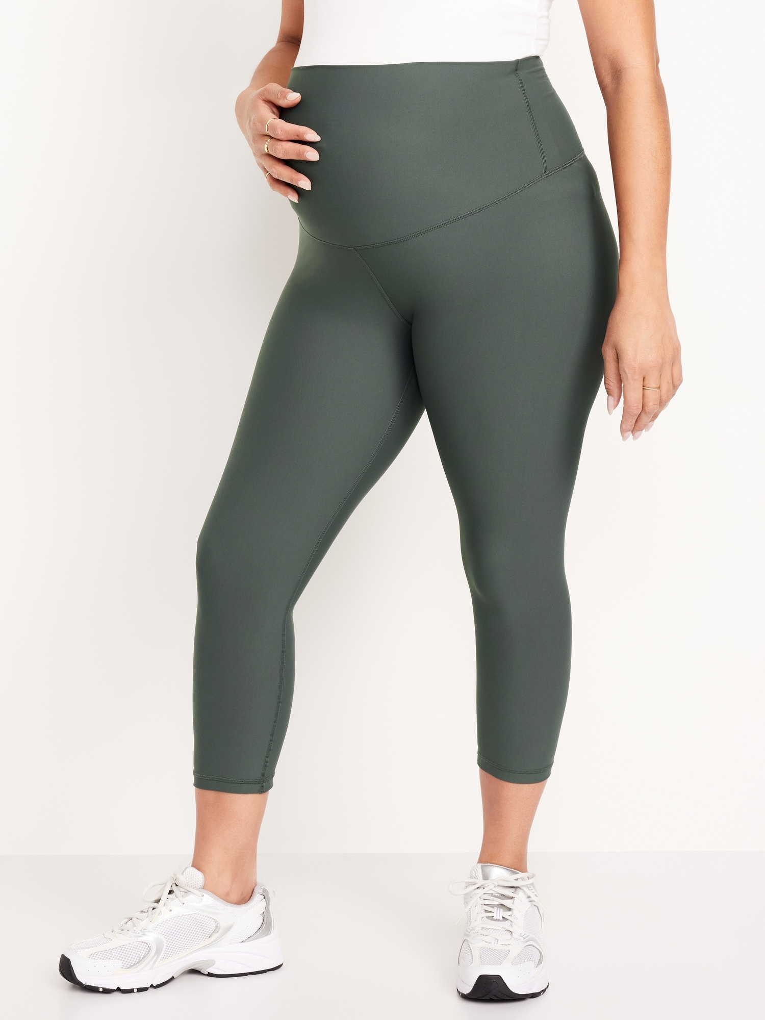 Maternity Full-Panel PowerSoft Crop Leggings