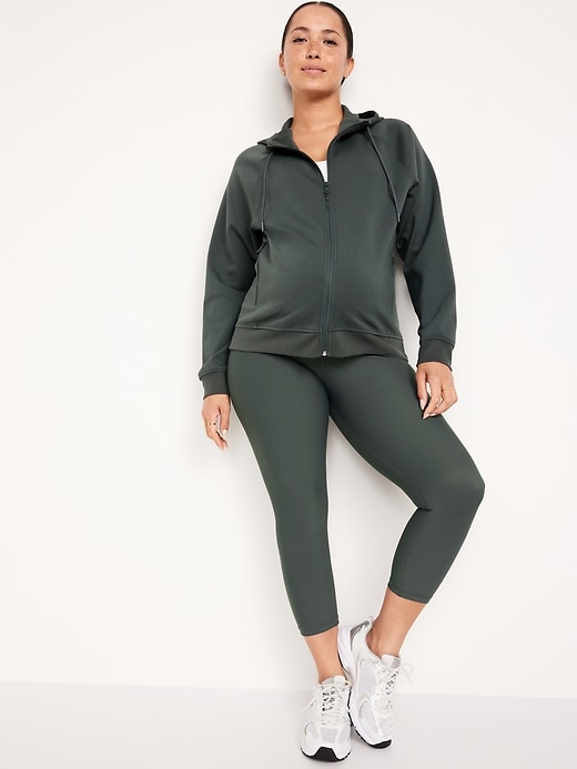 Image number 8 showing, Maternity Full-Panel PowerSoft Crop Leggings