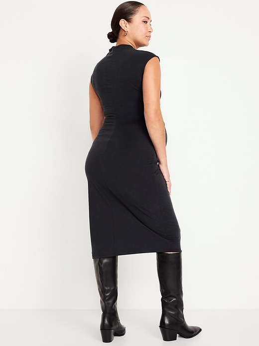 Image number 2 showing, Maternity Mock Neck Midi Dress