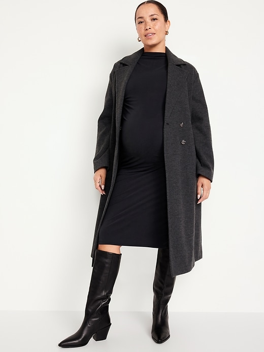 Image number 3 showing, Maternity Mock Neck Midi Dress