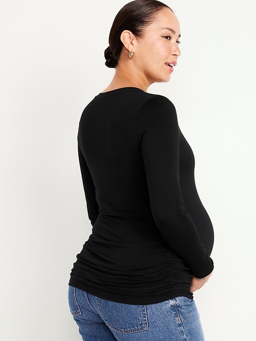 Image number 4 showing, Maternity V-Neck Long Sleeve T-Shirt