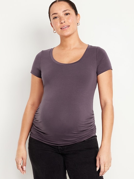 Image number 1 showing, Maternity Scoop-Neck T-Shirt