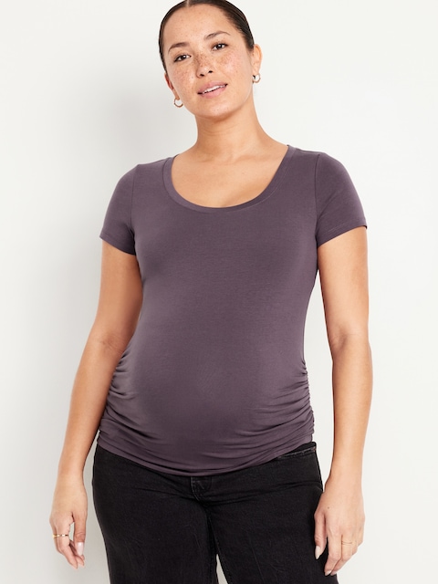 Maternity Scoop-Neck T-Shirt - Wild Currant