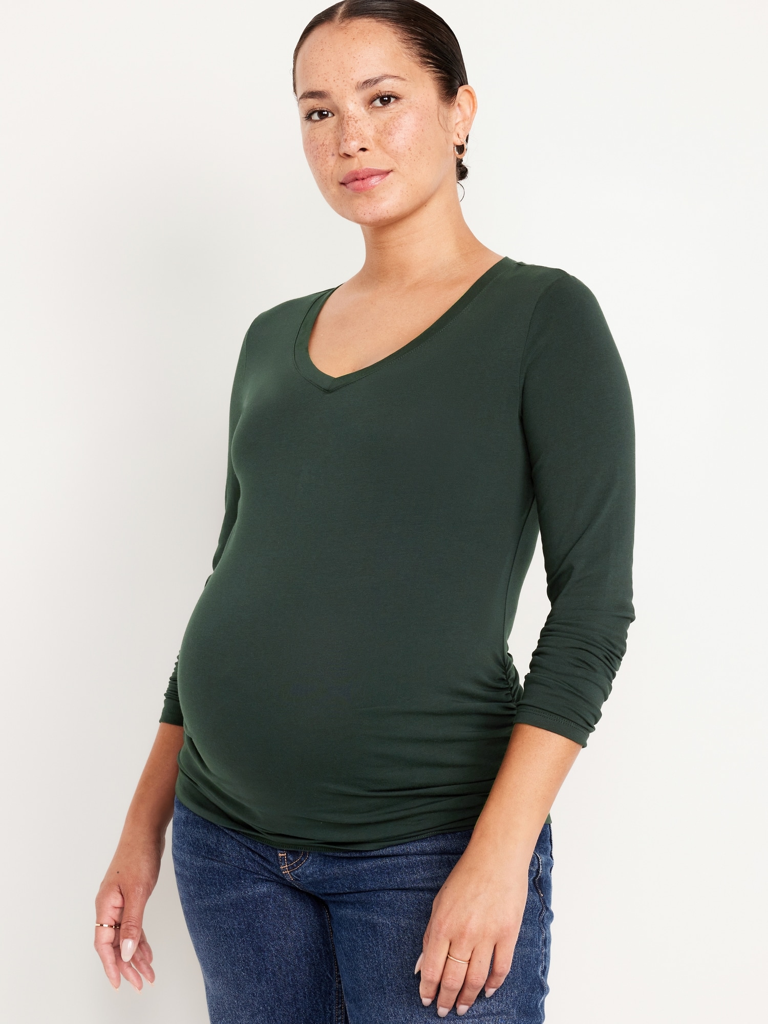 Maternity V-Neck Long Sleeve T-Shirt