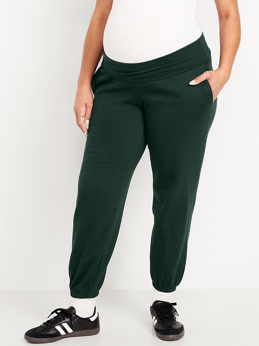 Image number 1 showing, Maternity Rollover-Waist Jogger Sweatpants