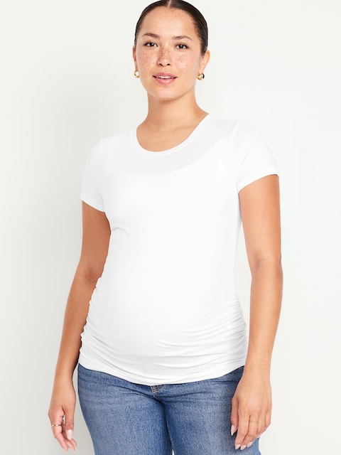 Maternity Crew-Neck T-Shirt - Calla Lily White