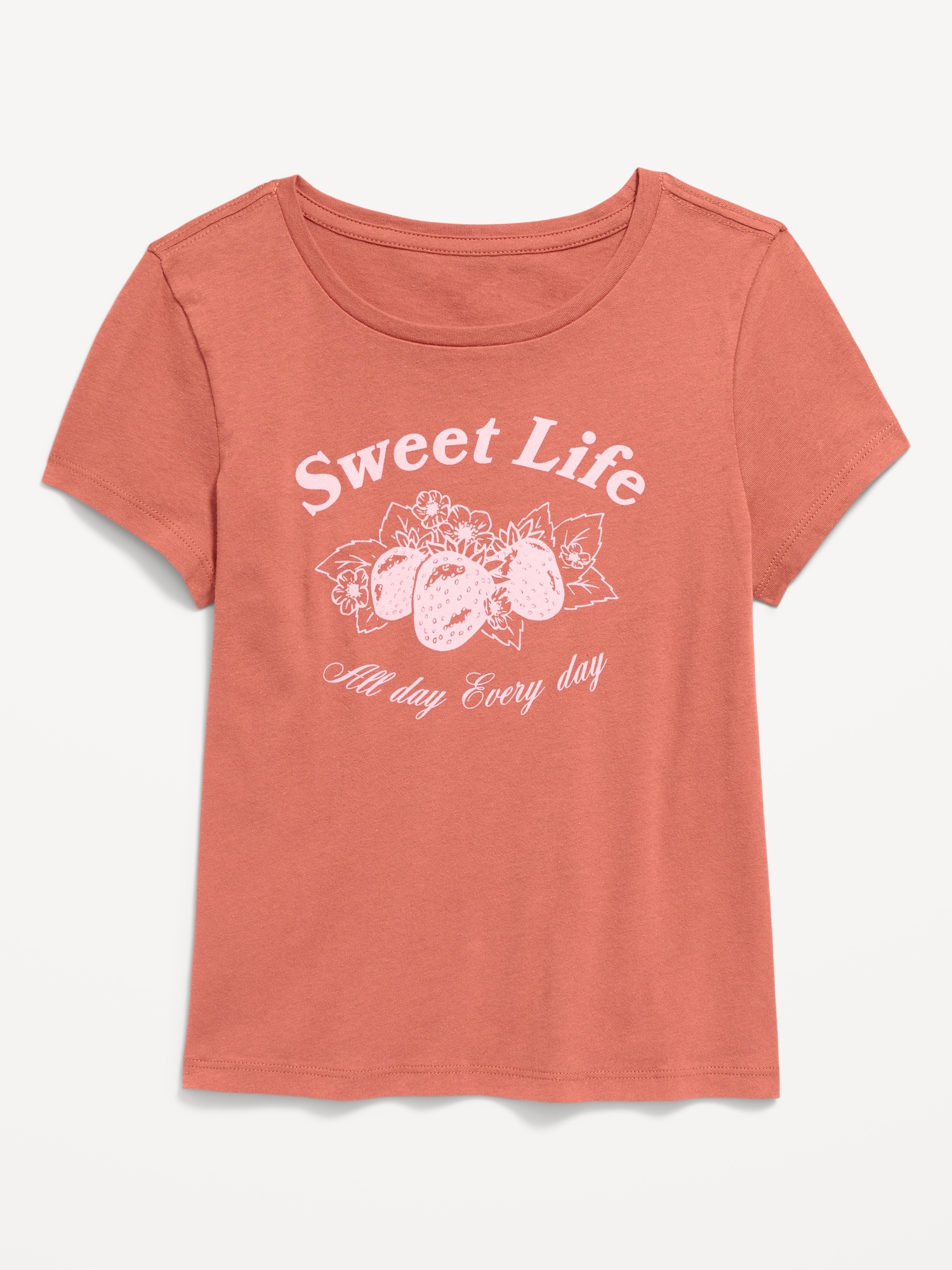 Short-Sleeve Graphic T-Shirt for Girls - Orange